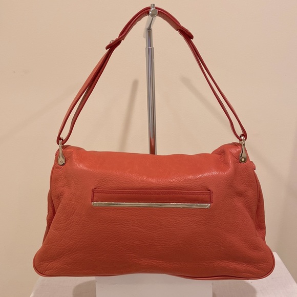 Tre Vero Leather Satchel, Papaya Orange - Picture 3 of 15
